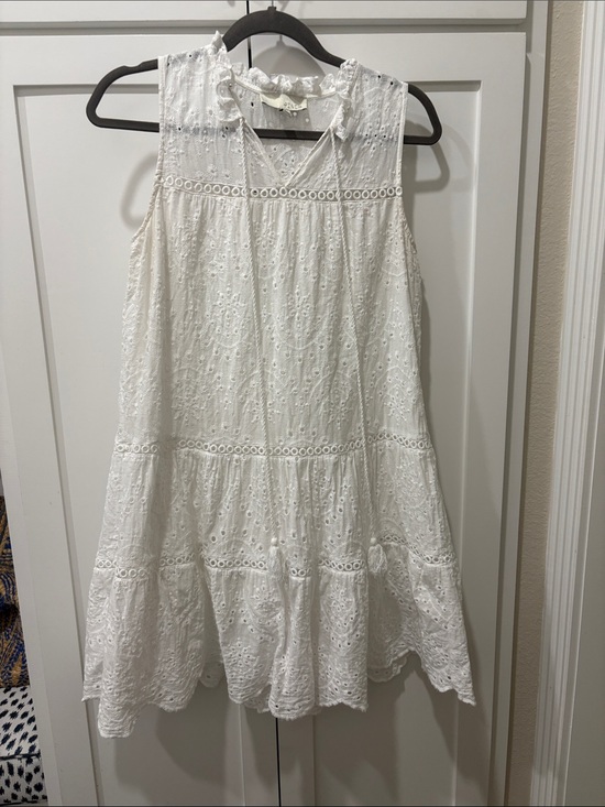 Pinch Dresses & Skirts - Pinch White Eyelet Ruffle
V Neck Dress